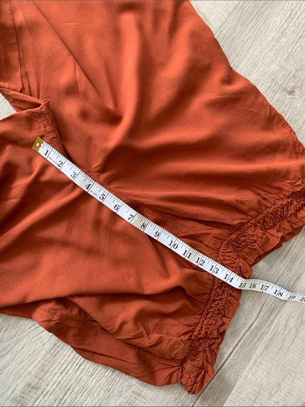 Elodie Rust Smocked Waist Wide Leg Pants, Size XL. - Picture 13 of 14